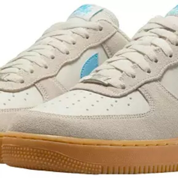Nike Men's Air Force 1 '07 LV8 Shoes new Blue/Gum Color - Picture 4 of 7